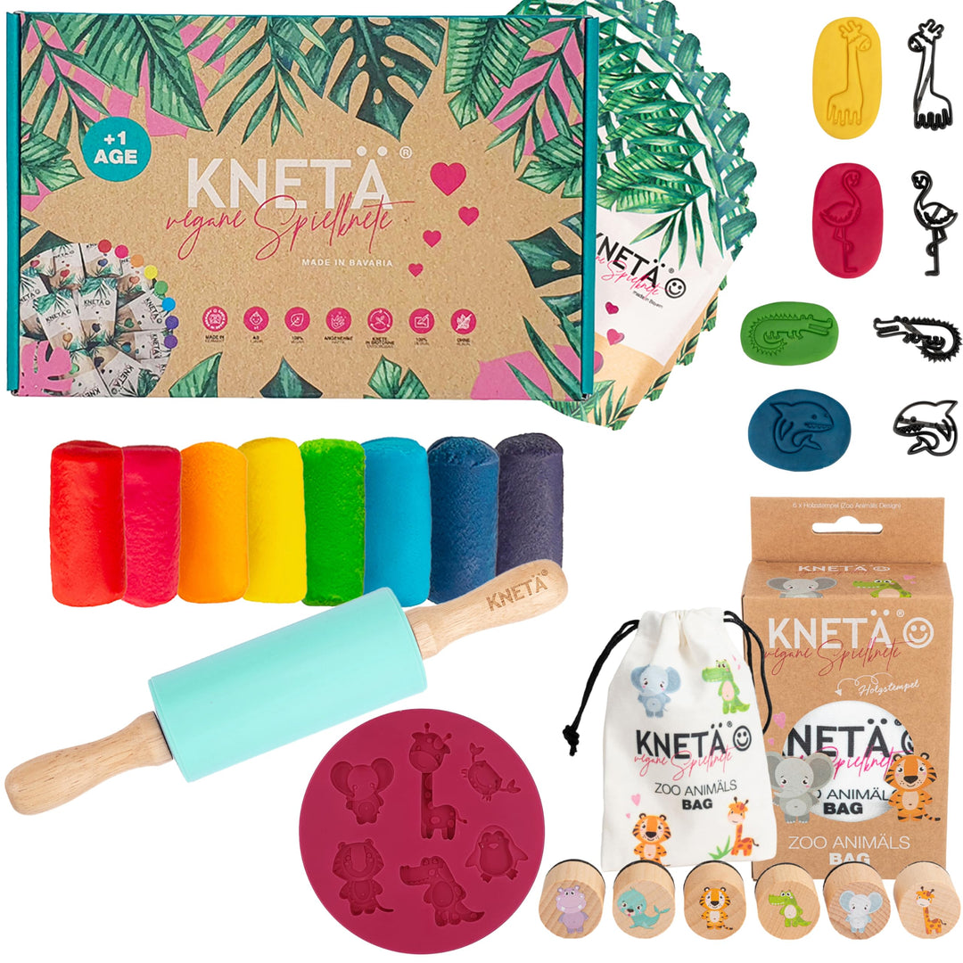 KNETÄ STARTÄR BUNDLES - Vegane Spielknete ab 1 Jahr I Made in Germany I Knetset I Knetzubehör (M), M