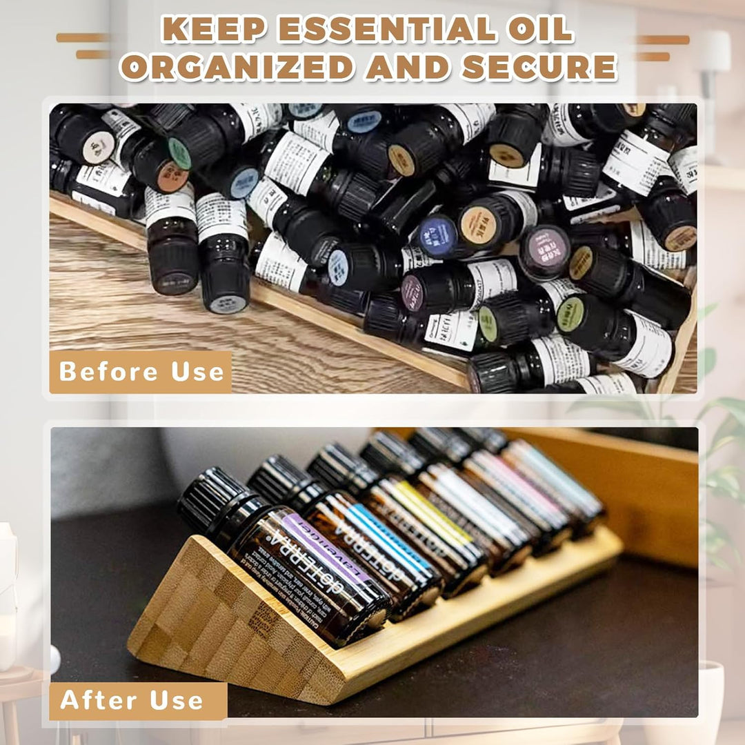 6 Loch Hölzern für Ätherisches Öl Display Ständer, Aromatherapie Öle Organizer – 2 Stück Ätherische