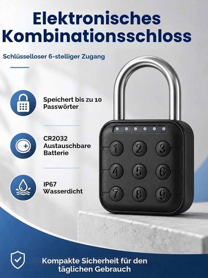 Uadme Vorhängeschloss Zahlenschloss, 6 Stellig Passwortsperre, IP67 Wasserdicht Schloss mit Zahlenco