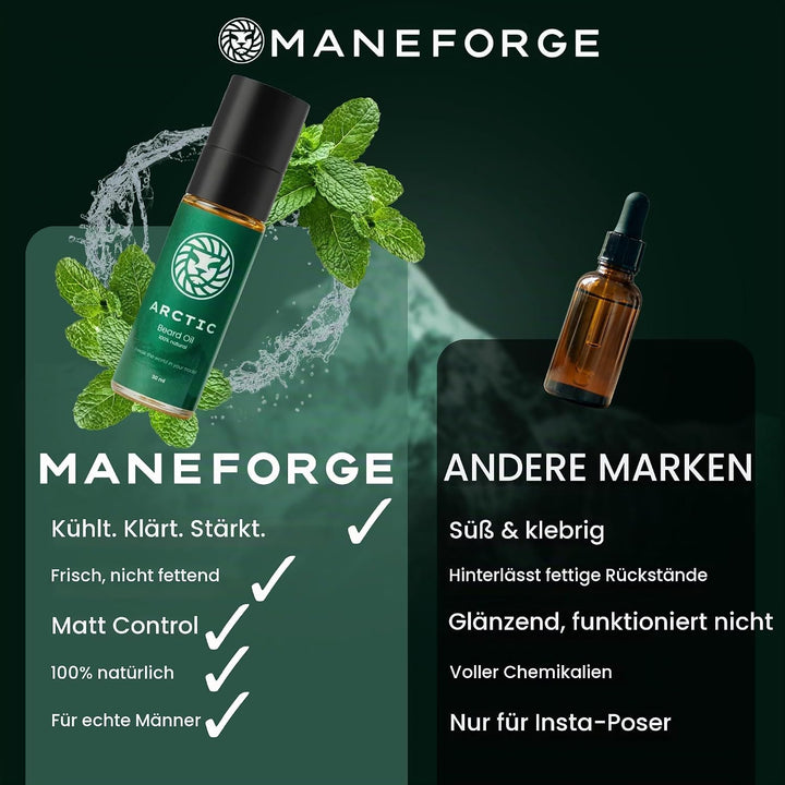 Arctic Bartöl für Männer – Veganes Bartpflegeöl mit Minz-Zitrus Duft – Kühlt &amp; beruhigt – Gegen Juck