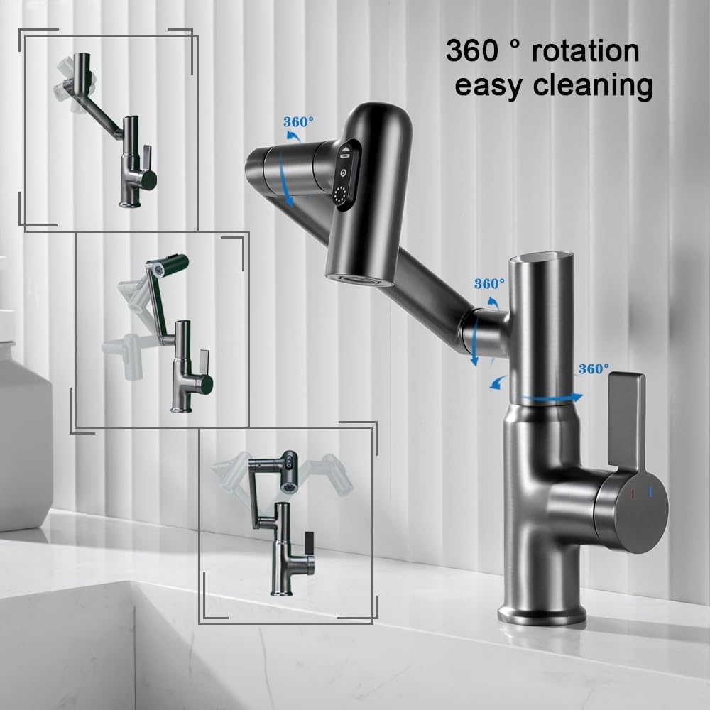 Smart Temperatur Badezimmer Wasserhahn, Einhand-Badezimmerarmatur, Waschbeckenarmatur, Küchenarmatur