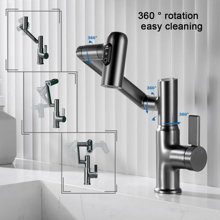 Smart Temperatur Badezimmer Wasserhahn, Einhand-Badezimmerarmatur, Waschbeckenarmatur, Küchenarmatur