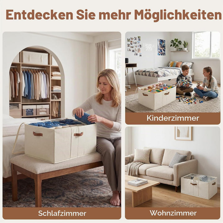 StorageWorks Schuhorganizer für Schrank, Stoff Schuhaufbewahrungsbox mit Deckel, extragrosse Schuhau