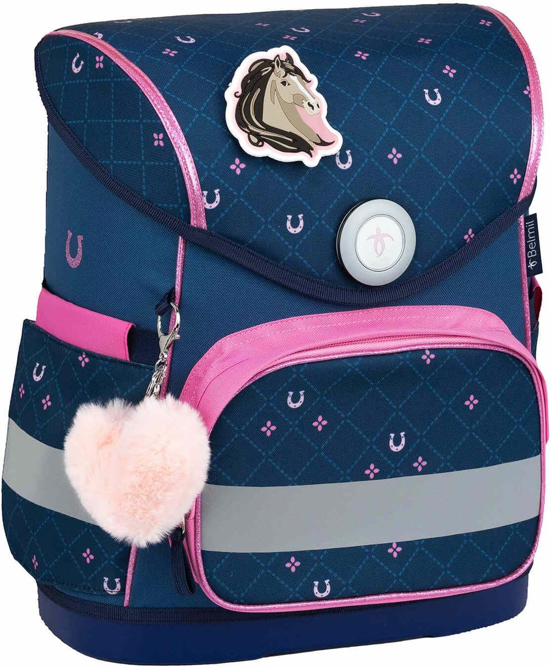 Belmil Compact Schulranzen Set 5 teilig mit extra Schlüsselanhänger oder extra Brustgurt (405-41AGS