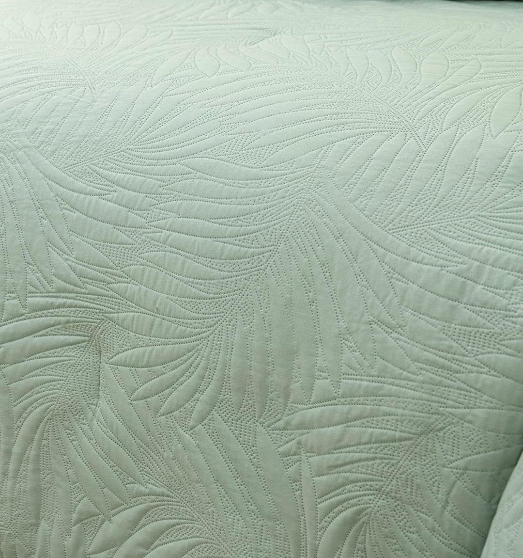 YASMENG Bettdecke 155x220 4 Jahreszeiten Ganzjahresdecke Grün Blätter Muster Sommer Winter 400 GSM M