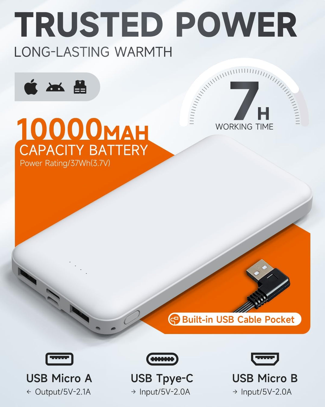 Beheizbare Weste,USB Heizweste herren damen, Wärmeweste mit 12000mAh Akku,Polar-Fleecejacke mit 6 He