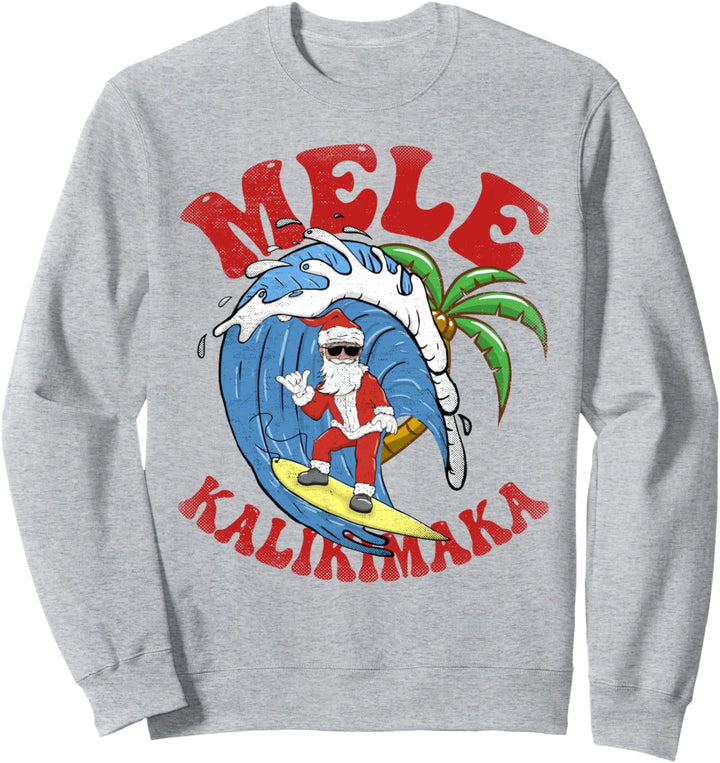 Vintage Surf Mele Kalikimaka Weihnachten Santa Surfen Kostüm Sweatshirt