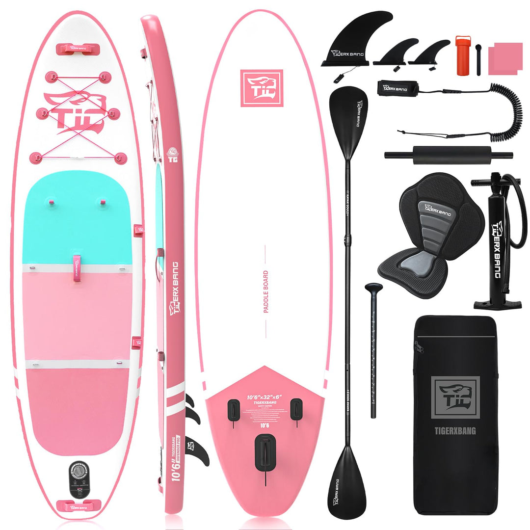 TIGERXBANG SUP Boards Stand Up Paddling Board, aufblasbare Paddle-Boards Defender-Pro-Kollektion Ros