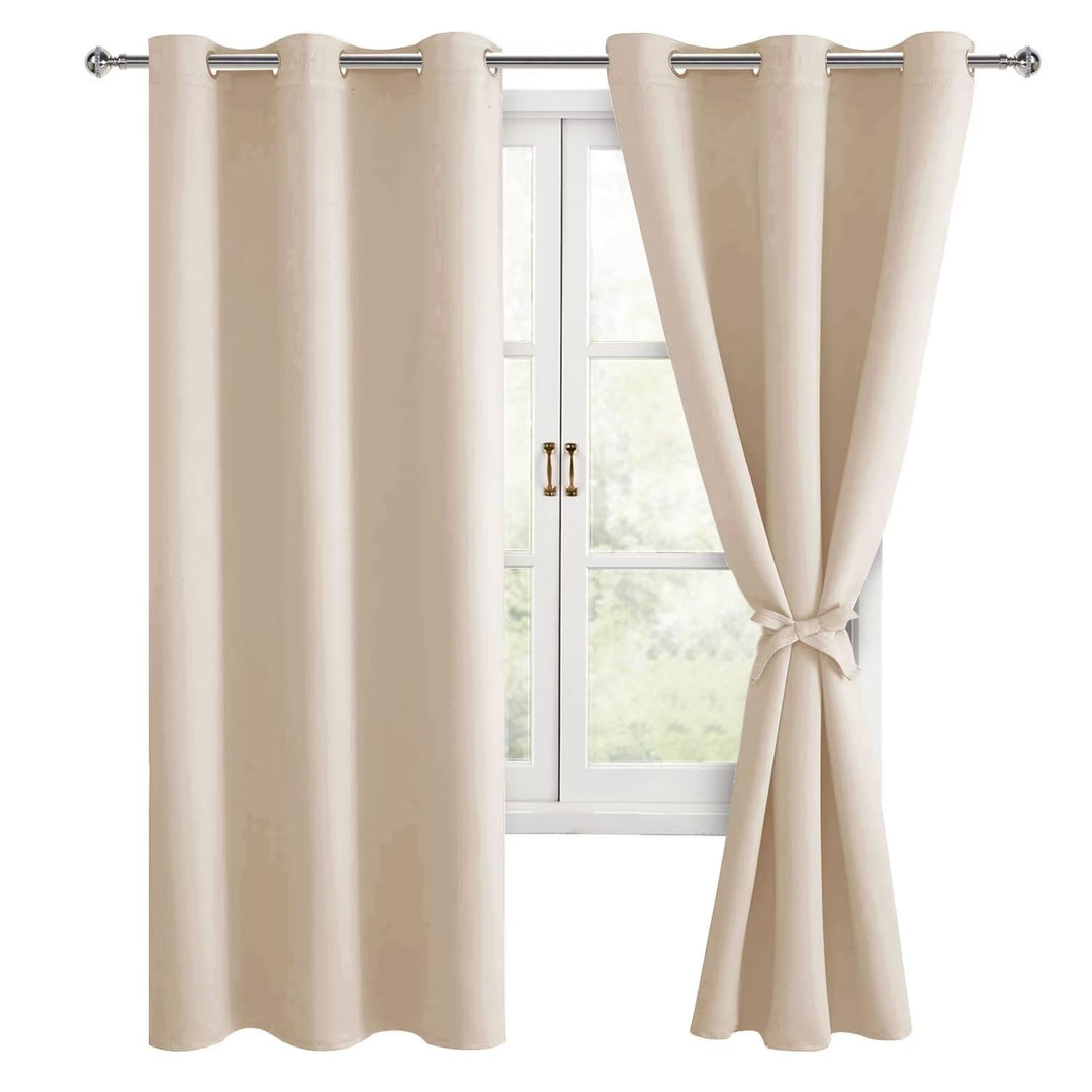 Hiasan Verdunklungsvorhänge Gardinen mit Ösen,Beige Blickdicht Vorhänge,2 Stück,106 x 160 cm (Breite