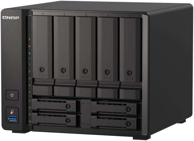 Qnap TS-H973AX-32G 9BAY 4C8T2.2GHZ 32GB DDR4 2X 2.5GBE 1X 10GBASE-T, One Size QuTS hero NAS Single 9