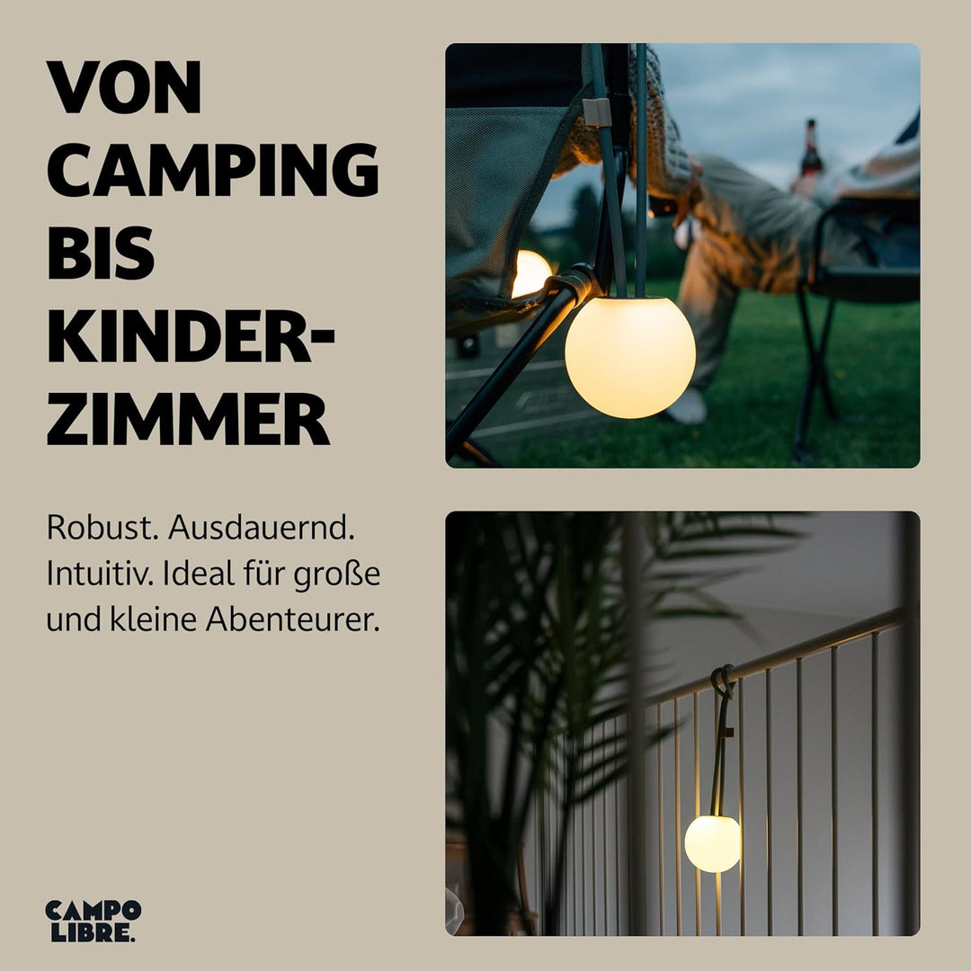 Campo Libre.® LENI I Campinglampe I LED-Lampe zum Aufhängen, Hinstellen und Montieren I dimmbare Cam