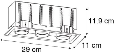 Qazqa - Moderne Einbauleuchte schwarz verstellbar 3-Licht - Dach I Wohnzimmer I Schlafzimmer - Alumi