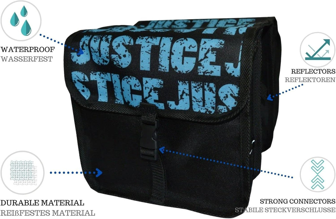Beluko FAHRRADTASCHE Kinderfahrradtasche Satteltasche 20-26" Gepäckträgetasche Doppel (42. Justice)