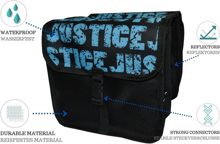Beluko FAHRRADTASCHE Kinderfahrradtasche Satteltasche 20-26" Gepäckträgetasche Doppel (42. Justice)