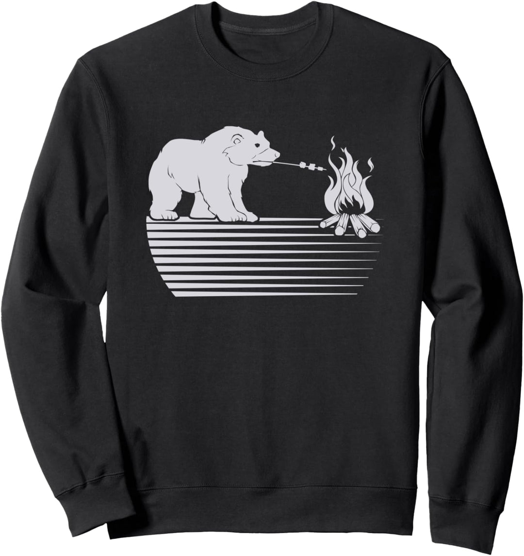 Wildlife Ironischer Bär Grillen Natur Wald Sweatshirt