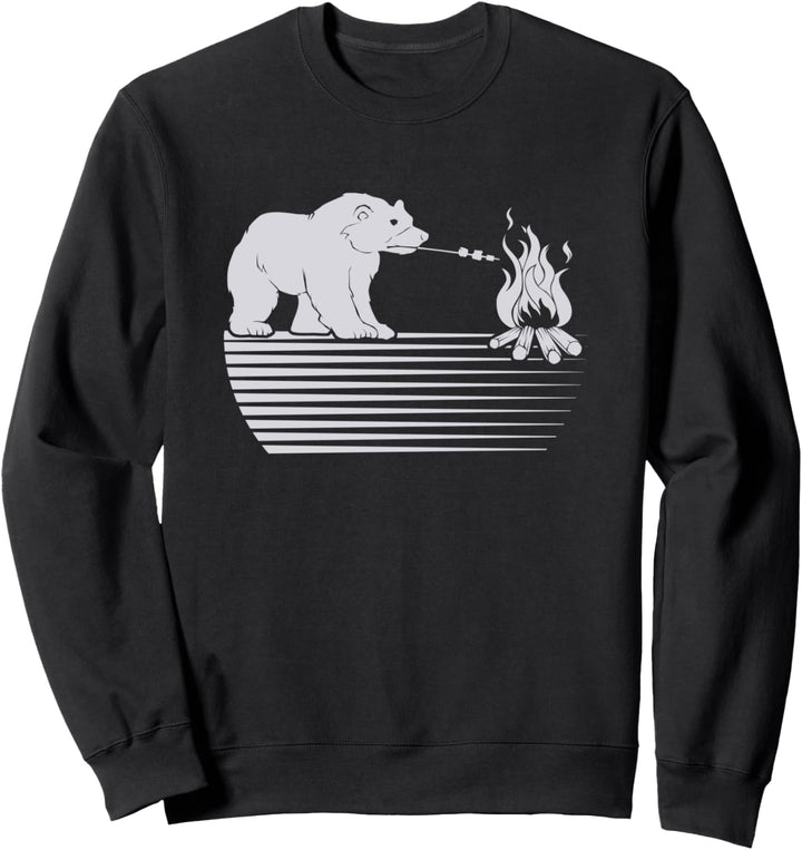 Wildlife Ironischer Bär Grillen Natur Wald Sweatshirt