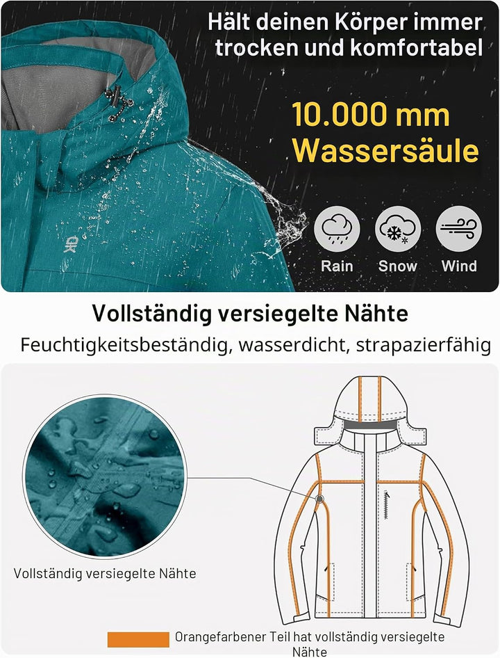 Little Donkey Andy Damen Skijacke Snowboardjacke Wasserdicht Warm Winter Winddichter Berg Schnee Reg