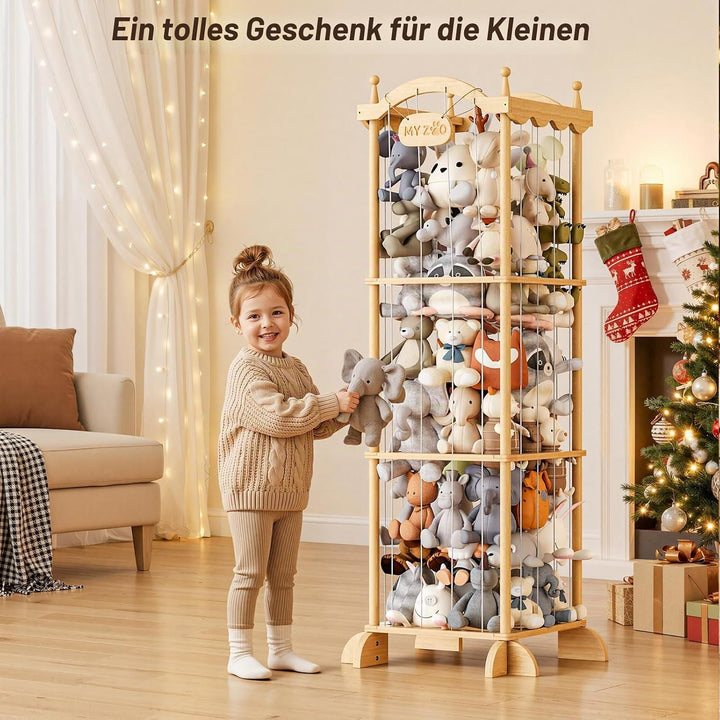 COSYLAND Stofftier-Aufbewahrungsturm - Stofftierhalter mit Gummiband für Spielzimmer Schlafzimmer Ki