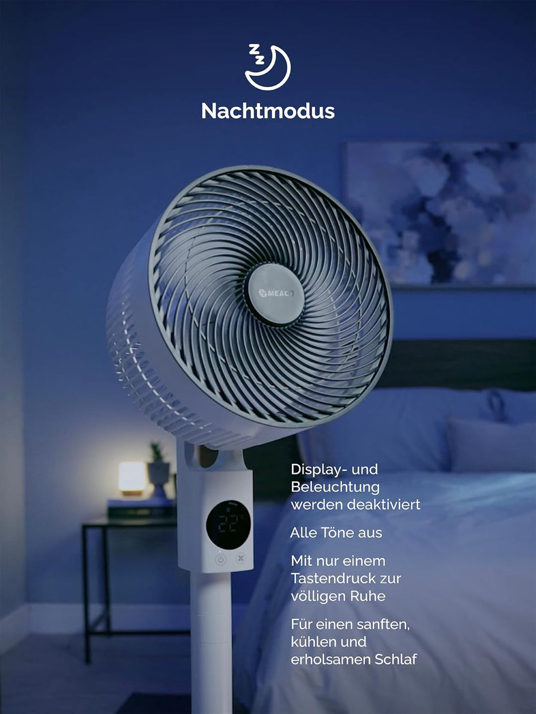 MEACO MeacoFan Sefte® 10 Pro Standventilator – kabellos mit Akku, bis zu 40 Std. Laufzeit, leise 25