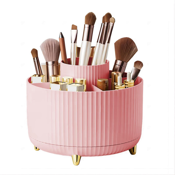 DASITON Make up Kosmetik Organizer mit 5 Fächern,360° Drehbarer Pinsel Organizer,Grosser Kapazität S