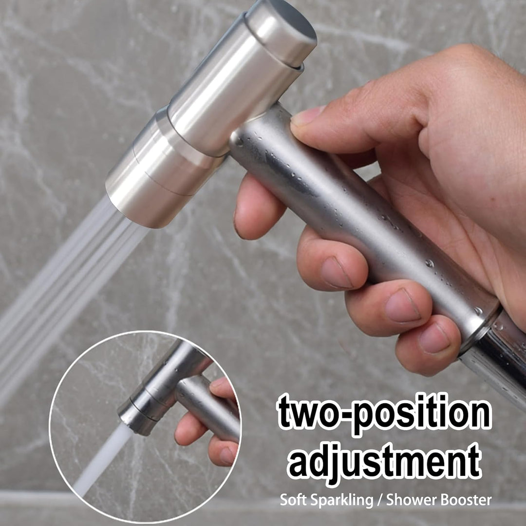 Bidet Edelstahl Handbrause, handgehaltenes Bidet-Toilettensprühgerät mit Dual-Modus (Jet/Stream) ， m
