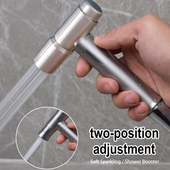 Bidet Edelstahl Handbrause, handgehaltenes Bidet-Toilettensprühgerät mit Dual-Modus (Jet/Stream) ， m
