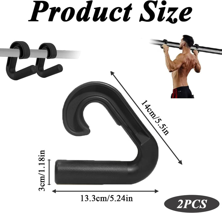 2 Stück Double D Fitness Griffe, 90-Grad-Haken Klimmzug Griffe, Neutral Grip Griffbefestigung, rutsc