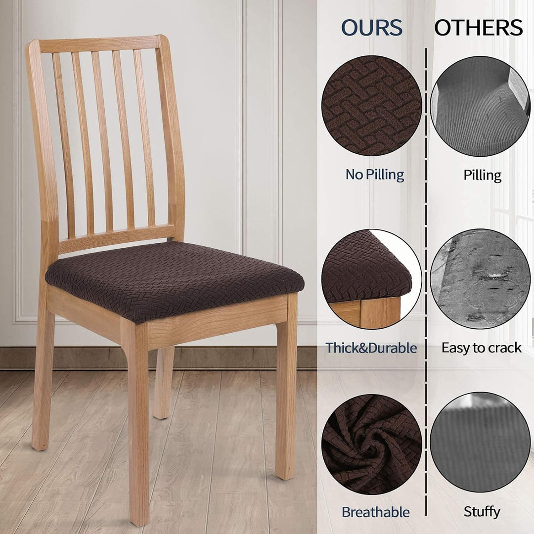 Homaxy Stuhlbezug Sitzfläche 6er Set, Stretch Bezug für Stühle Sitzbezüge für Esszimmerstühle Abwasc