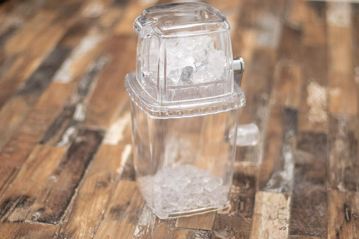 Buddy´s Bar - EIS-Zerkleinerer, hochwertiger Ice Crusher, transparent mit Edelstahl-Messern, robust