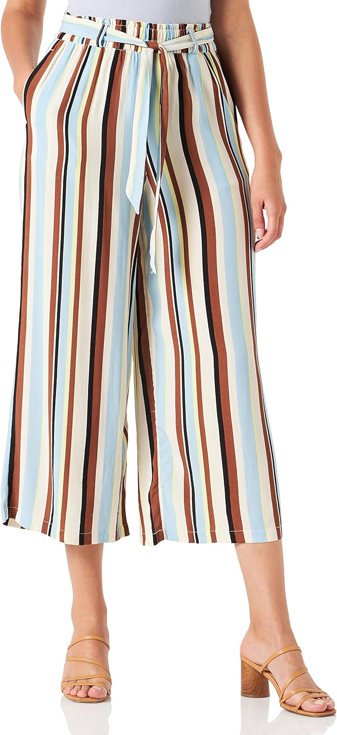TOM TAILOR Denim Damen Culotte mit Streifen M 29574 - Multicolor Vertical Stripe, M 29574 - Multicol