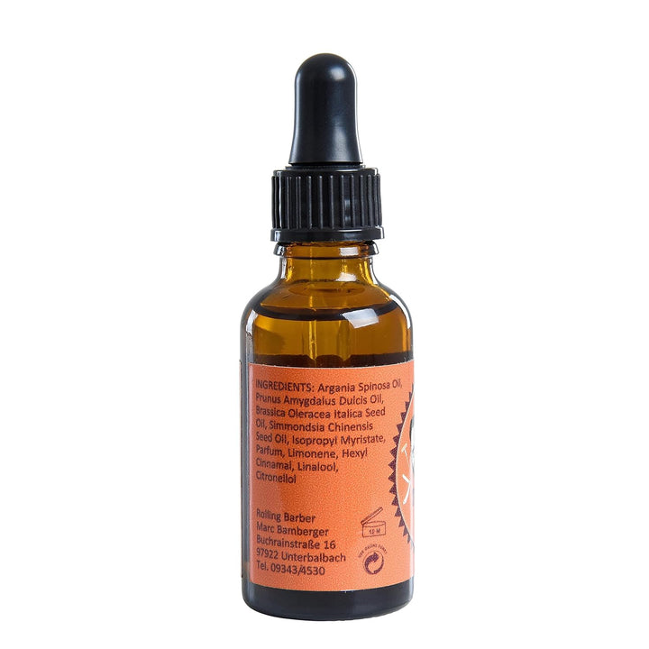 ESTEXO Bartöl Bartpflege Bart Öl 30 ml Marc the Rolling Barber Glasflasche mit Pipette, Bart Öl