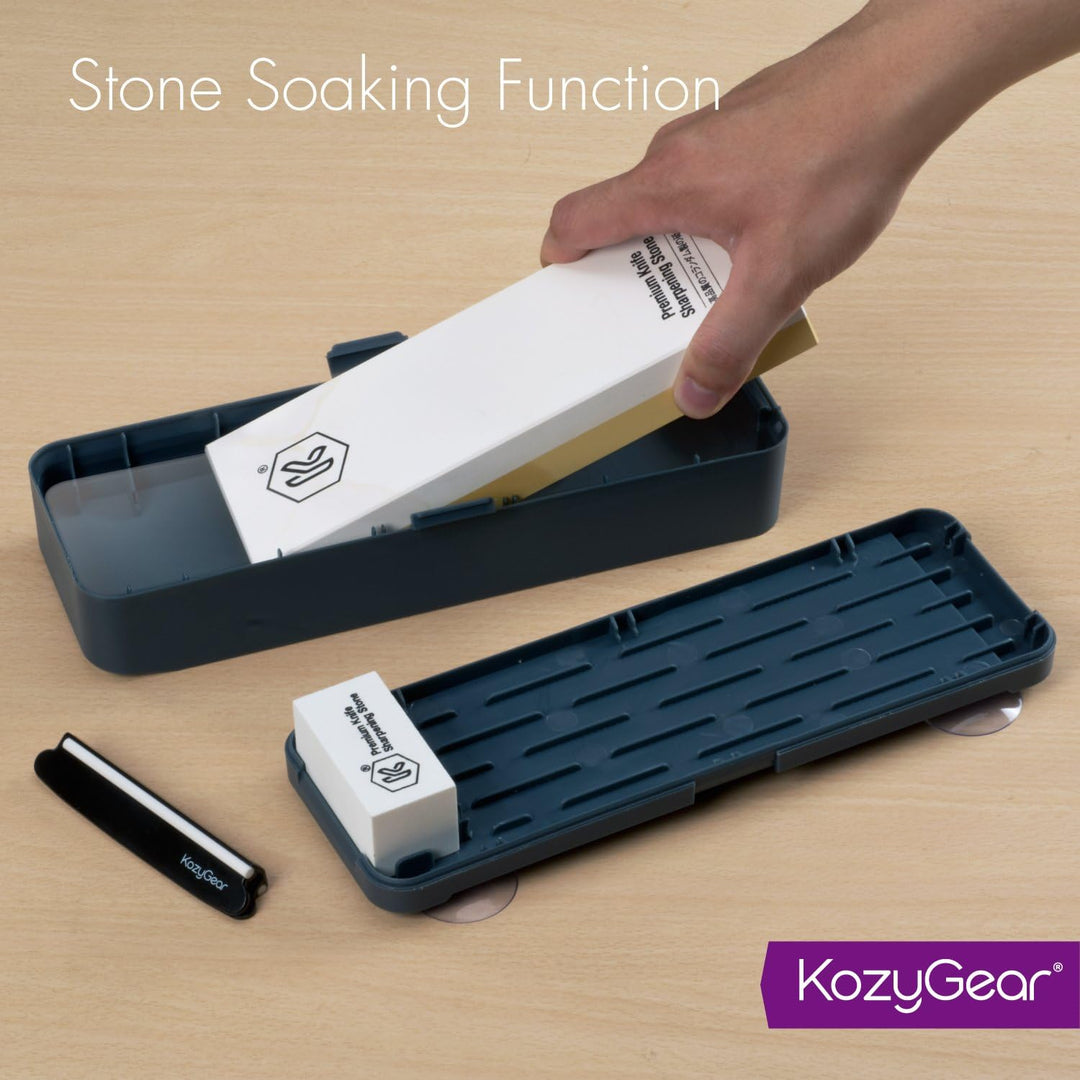 KozyGear | Premium Messer Schleifstein | doppelseitige Schleifsteine aus Korund 1000/6000 | Grosse S