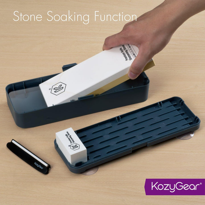 KozyGear | Premium Messer Schleifstein | doppelseitige Schleifsteine aus Korund 1000/6000 | Grosse S