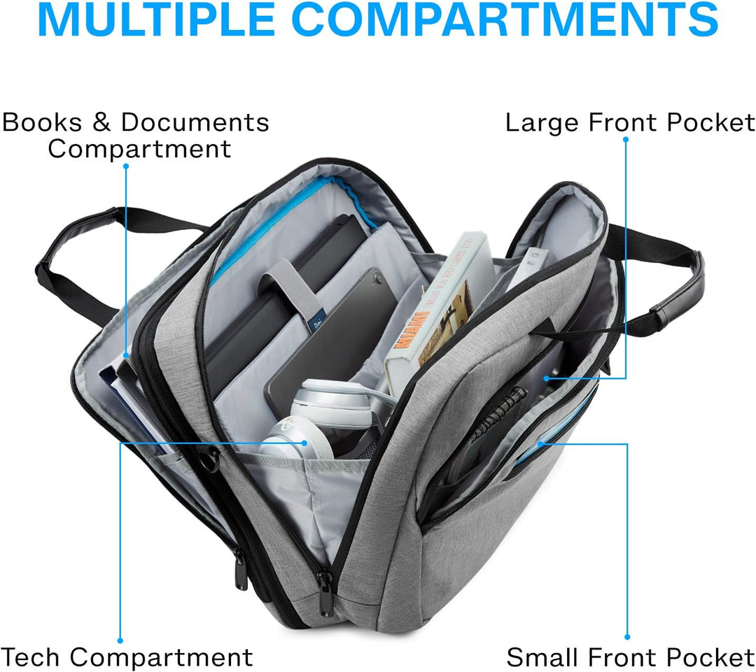 BAGSMART 17,3-Zoll-Laptoptasche, Erweiterbare Aktentasche, Computertasche für Herren und Damen, Lapt
