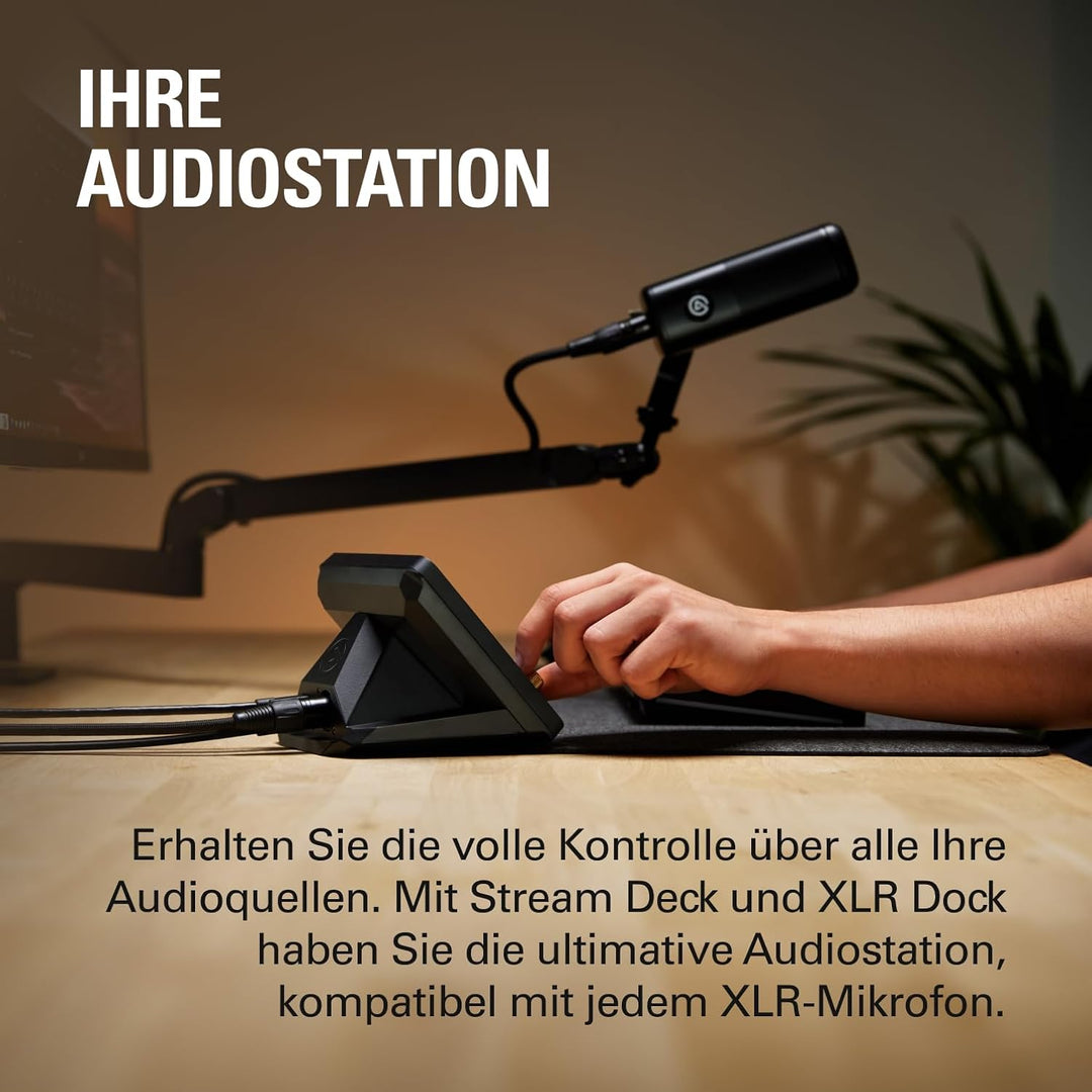 Elgato Stream Deck + XLR - Audio-Mixer & Controller, XLR-zu-USB-Mikrofon-Schnittstelle, Kompatibel m