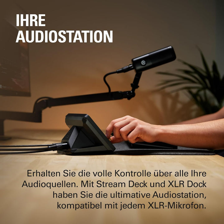 Elgato Stream Deck + XLR - Audio-Mixer & Controller, XLR-zu-USB-Mikrofon-Schnittstelle, Kompatibel m