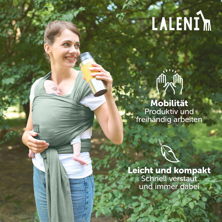 Laleni Tragetuch Baby, Babytragetuch - Babytrage für Neugeborene, 100% weiche Bio-Baumwolle, elastis
