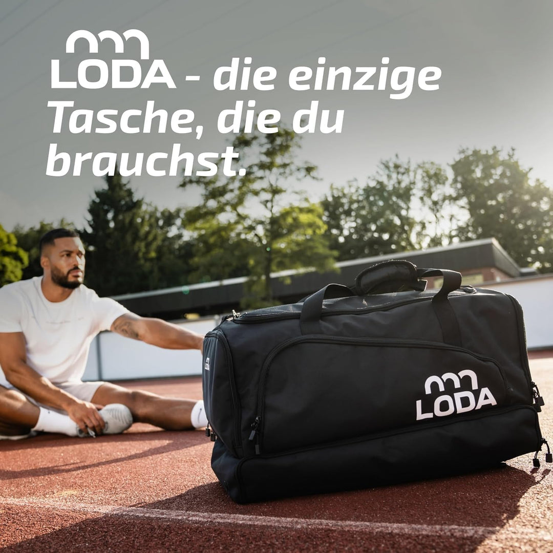 LODA compact (48L) Multifunktions-Sporttasche - Kompakt & Praktisch, Rucksackfunktion, Schuh- und Na