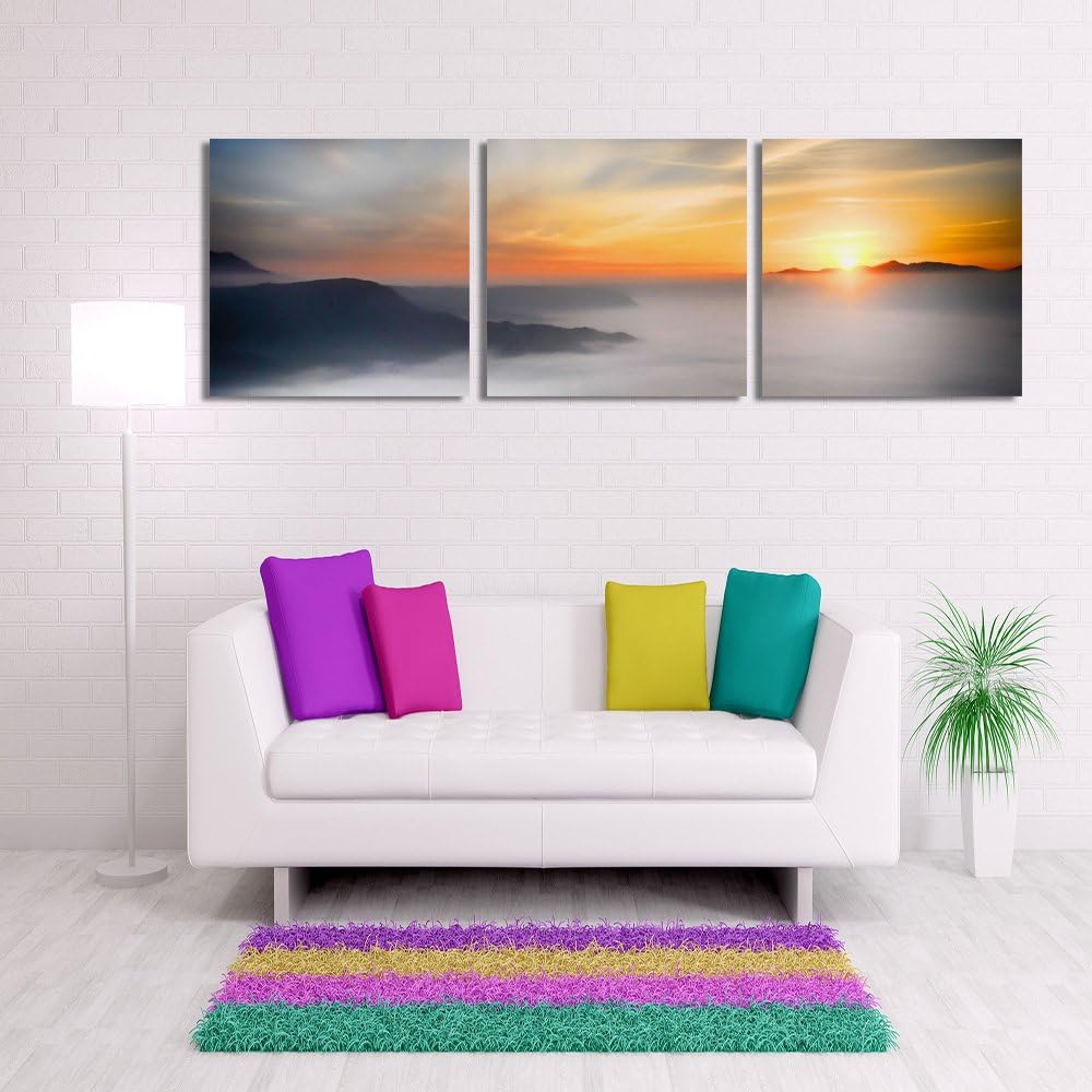 Feeby. Leinwandbild, Bilder, Wand Bild - 3 Teile - Panoramabild, Wandbilder, Kunstdruck 150x50 cm, S