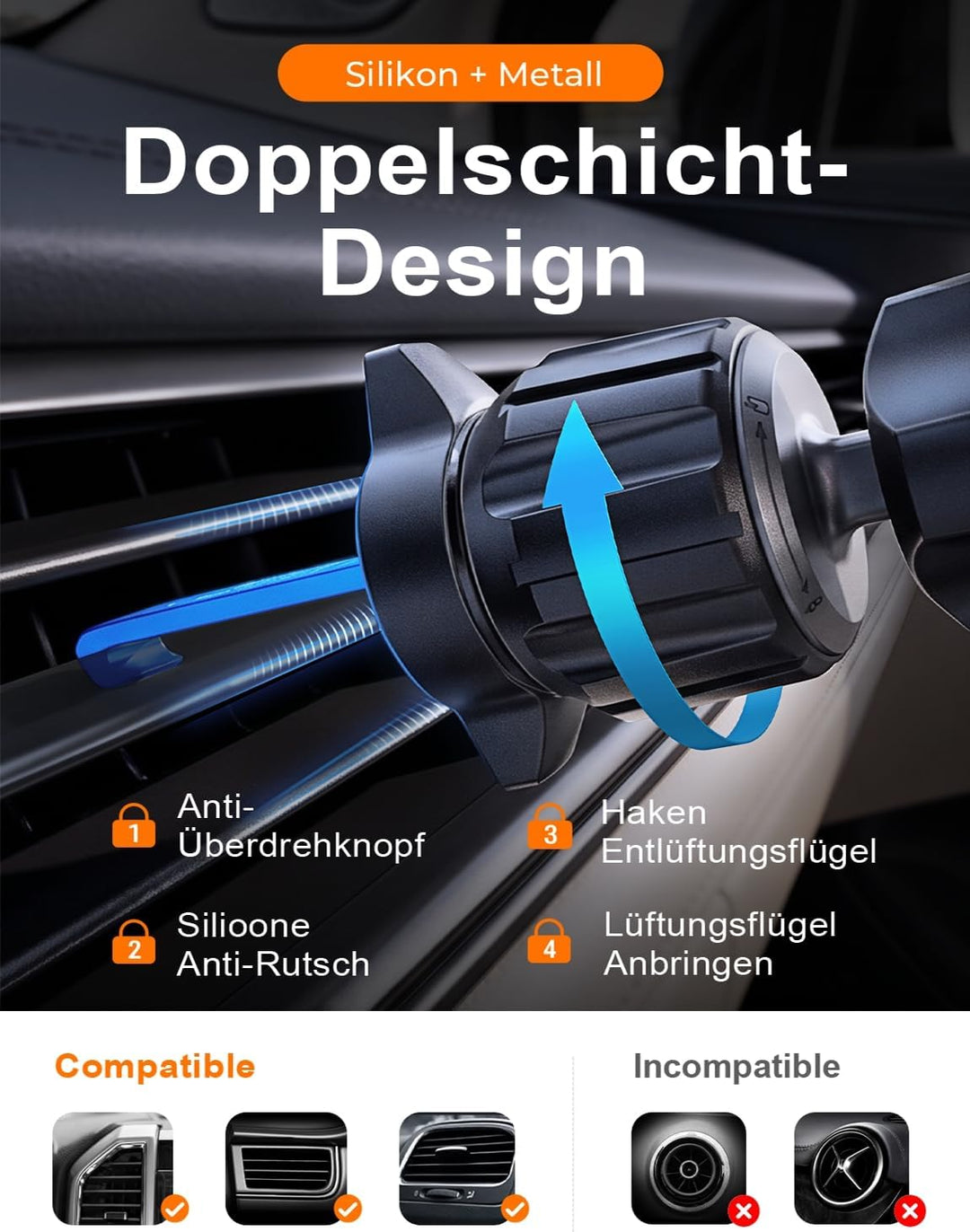 LISEN für Magsafe Autohalterung 15W Handyhalterung Auto mit Ladefunktion Handy Halterung Auto Magsaf