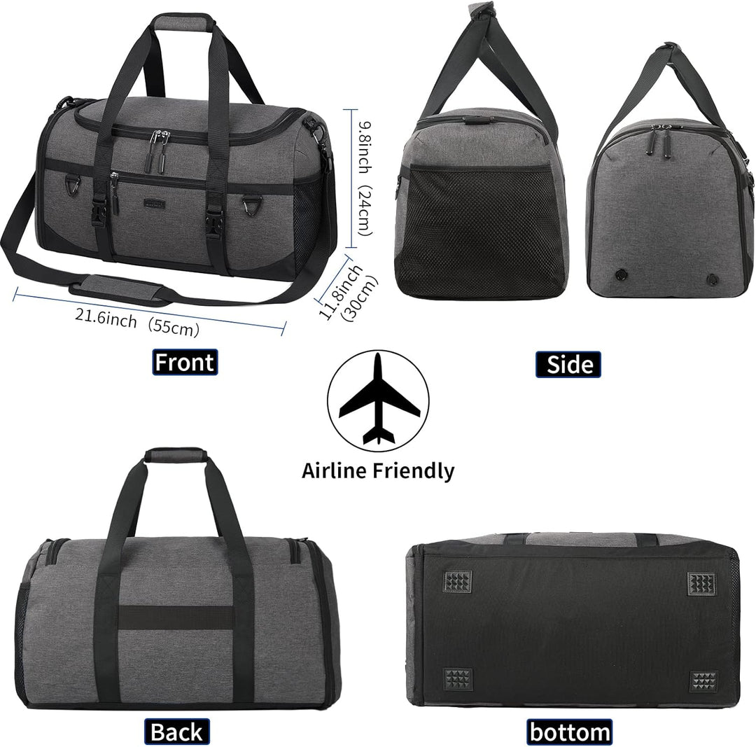 Lubardy Sporttasche Reisetasche Gross 40L Wasserdicht mit Sporthandtuch Schuhfach Nassfach Weekender