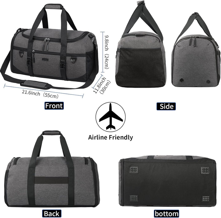 Lubardy Sporttasche Reisetasche Gross 40L Wasserdicht mit Sporthandtuch Schuhfach Nassfach Weekender