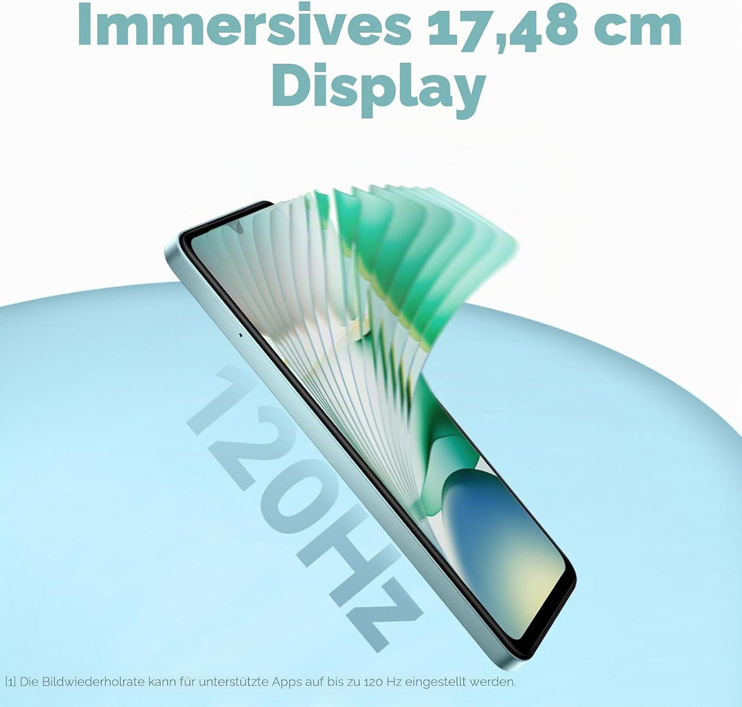 XIAOMI Redmi A5 Smartphone 6,88" 120Hz Display, 128GB+4GB, 32MP AI-Kamera, 5200 mAh Akku, Seiten-Fin
