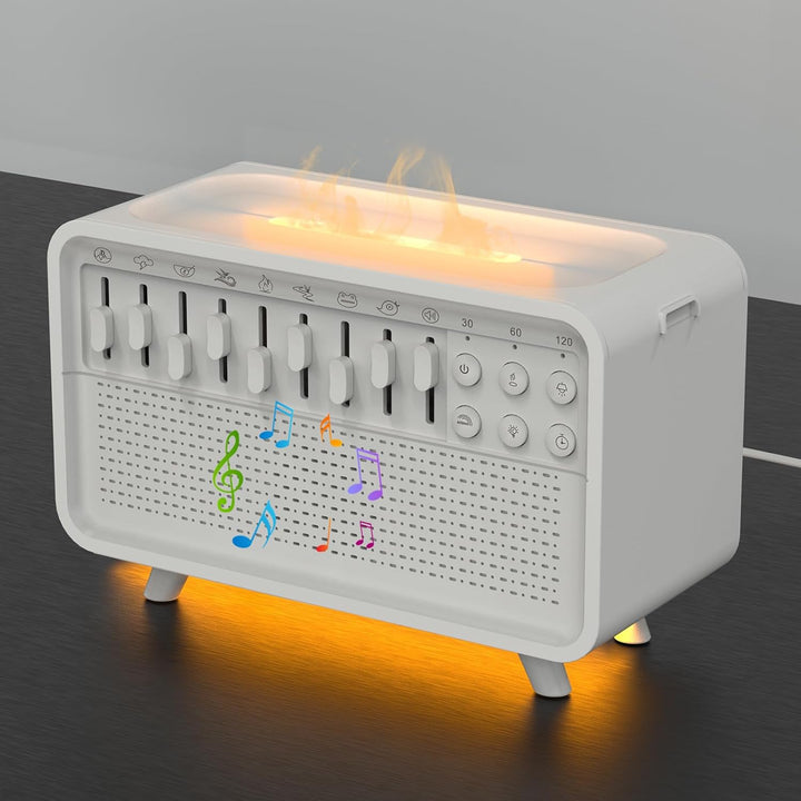 4-in-1 White Noise Machine, 8 Umgebungsgeräuscheffekte, Bluetooth Lautsprecher, Luftbefeuchter mit F