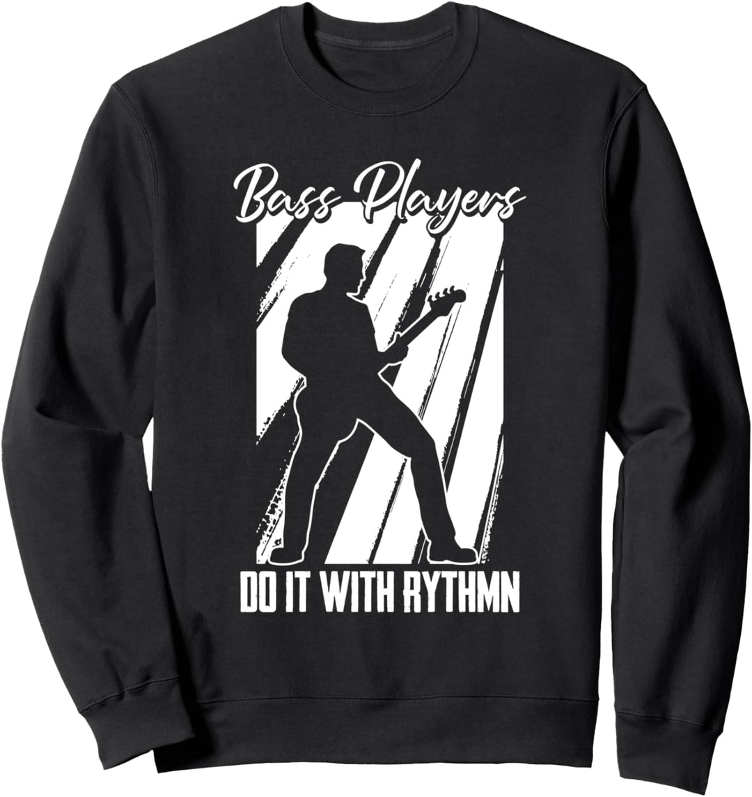 Lustiges Bass Gitarren Motiv und Gitarrist Rock Metal Sweatshirt