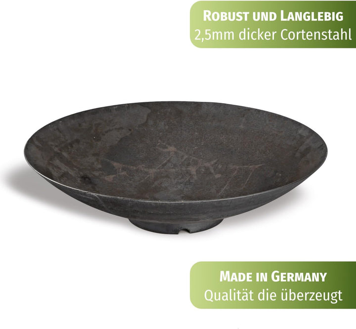 CLGarden Design Feuerschale rund 80 cm aus 2,5 mm Cortenstahl Garten Feuerstelle 80cm extra robust Ø
