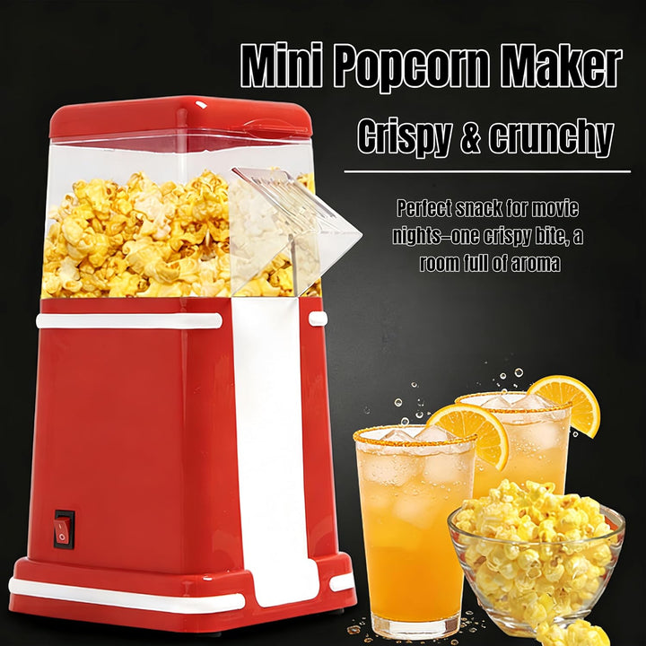 Kleiner Heim-Popcornmaschine, 3-Minuten-Schnellpopping, platzsparendes Kompakt-Design, transparente