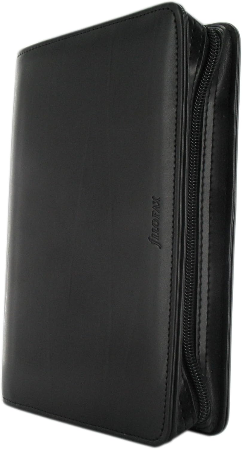 Filofax Metropol Personal Organiser für Papier (35 x 171 mm, mit Reissverschluss), schwarz, schwarz