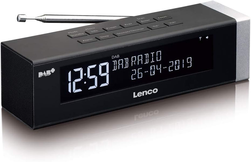 Lenco CR-630 DAB+ Radiowecker - Uhrenradio mit DAB+ und FM - 20 Senderspeicher - Schlummerfunktion -