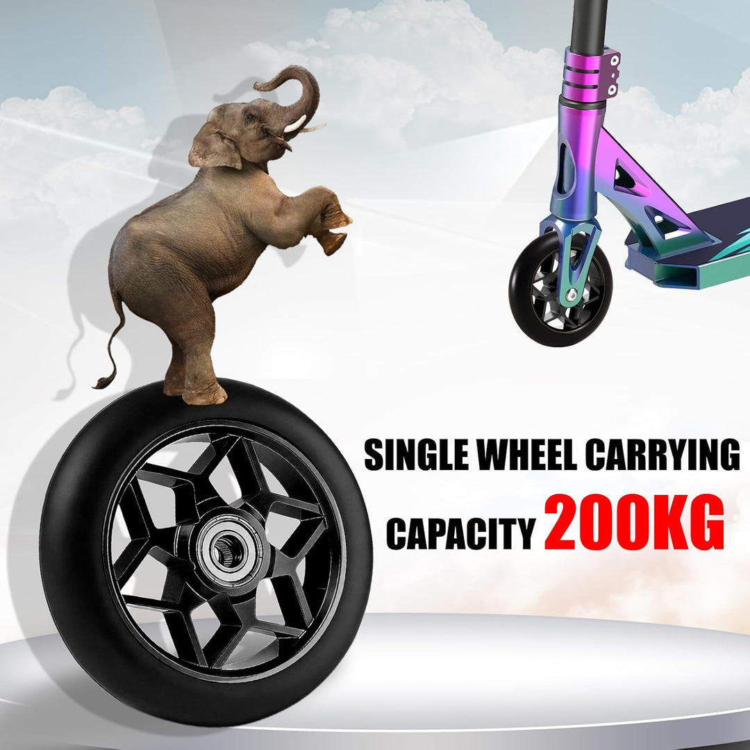 Stunt Scooter Räder, 110mm, Schwarz, 2 Stk, Schwarz
